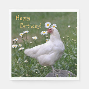 Alles Gute zum Geburtstag Huhn mit Gänseblümchen Serviette