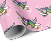 Alles Gute zum Geburtstag! Hummingvögel mit -Carto Geschenkpapier (Rolleneckpunkt)