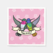 Alles Gute zum Geburtstag! Hummingvögel mit -Carto Serviette (Vorderseite)