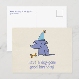 Alles Gute zum Geburtstag Hund mit Partyhut  Postkarte