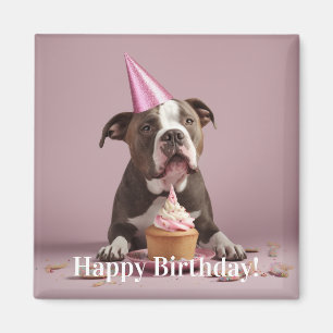 Alles Gute zum Geburtstag! Hunde essen Kuchen Magnet