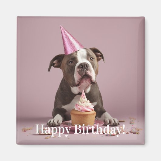 Alles Gute zum Geburtstag! Hunde essen Kuchen Magnet (Vorne)