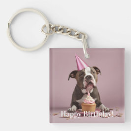 Alles Gute zum Geburtstag! Hunde essen Kuchen Schlüsselanhänger