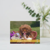 Alles Gute zum Geburtstag! - Hunde Postkarte (Stehend Vorderseite)