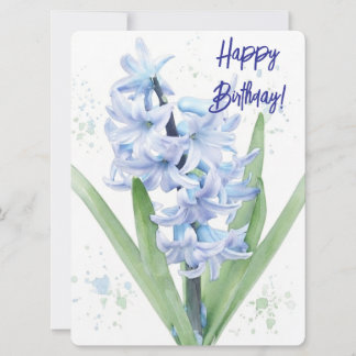 Alles Gute zum Geburtstag Hyazinthe Aquarell Blume Feiertagskarte