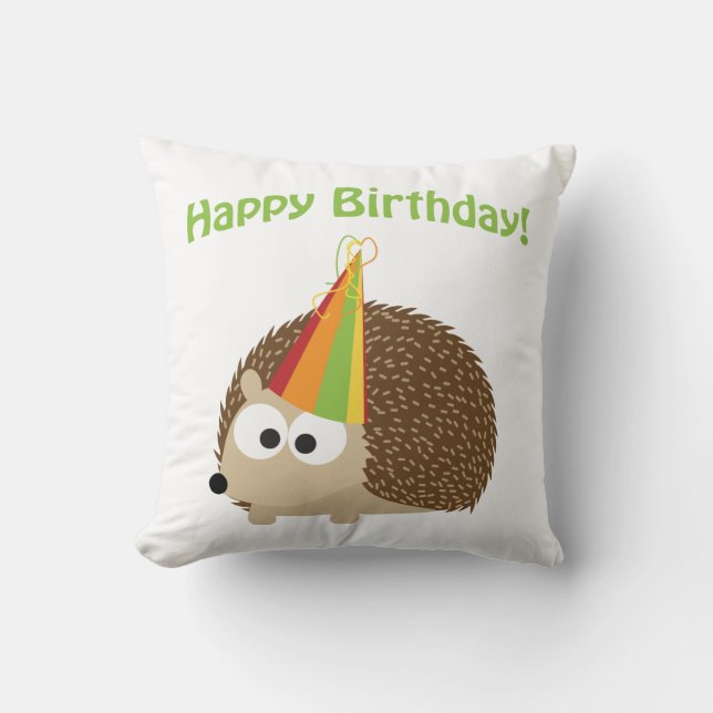 Alles Gute zum Geburtstag! Igel Kissen (Vorderseite)
