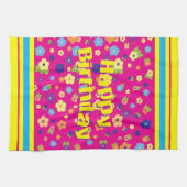 Alles Gute zum Geburtstag in den Blumen Küchentuch (Horizontal)