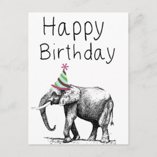 Alles Gute zum Geburtstag in Hut, Feier Einladungspostkarte