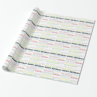 Alles Gute zum Geburtstag in vielen Sprachen Geschenkpapier