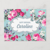 Alles Gute zum Geburtstag. Individuelle Name | Blu Postkarte (Vorderseite)