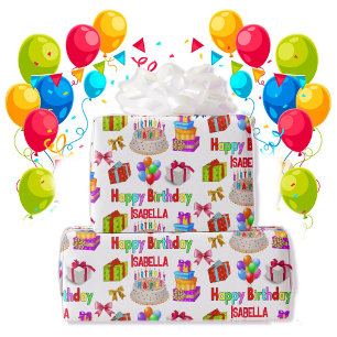 Alles Gute zum Geburtstag Individuelle Name Niedli Geschenkpapier