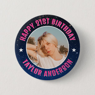 Alles Gute zum Geburtstag Individuelles Foto Kosmi Button