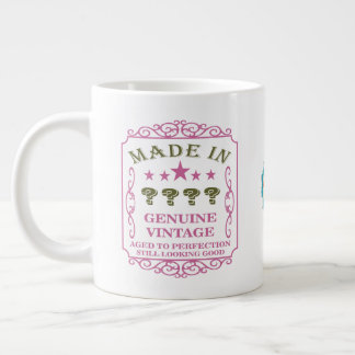 Alles Gute zum Geburtstag Jahr Name Datum Vintage Jumbo-Tasse