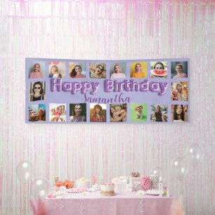 Alles Gute zum Geburtstag jedes Alter 18 Foto Lila Banner