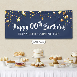 Alles Gute zum Geburtstag, jedes Alter Sterne Blau Banner