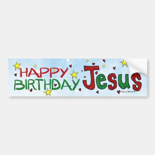 Alles Gute zum Geburtstag Jesus Autoaufkleber (Vorne)