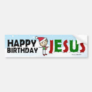 Alles Gute zum Geburtstag Jesus Autoaufkleber