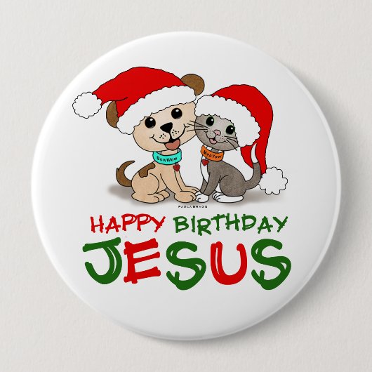 Alles Gute zum Geburtstag Jesus Button (Vorderseite)