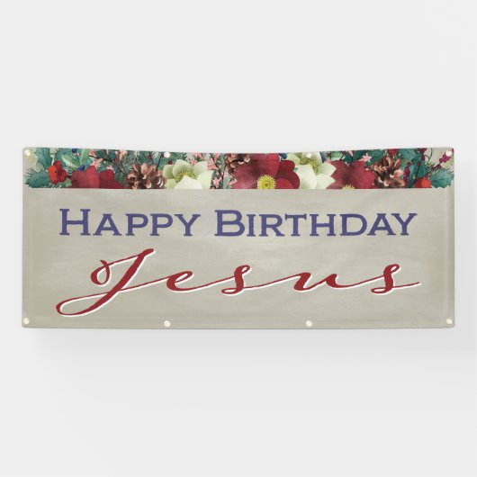 Alles Gute zum Geburtstag Jesus Christliche Weihna Banner (Horizontal)