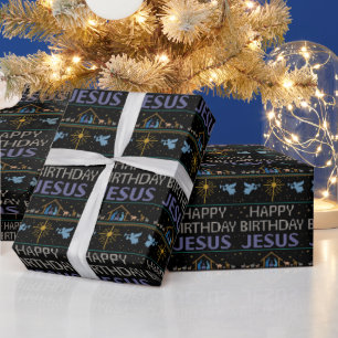 Alles Gute zum Geburtstag Jesus Christlicher Weihn Geschenkpapier