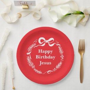 Alles Gute zum Geburtstag Jesus Handgezeichnete Pappteller