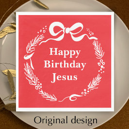 Alles Gute zum Geburtstag Jesus | Handgezeichnete  Serviette