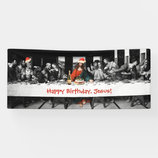 Alles Gute zum Geburtstag, Jesus! Lustiges Banner (Horizontal)
