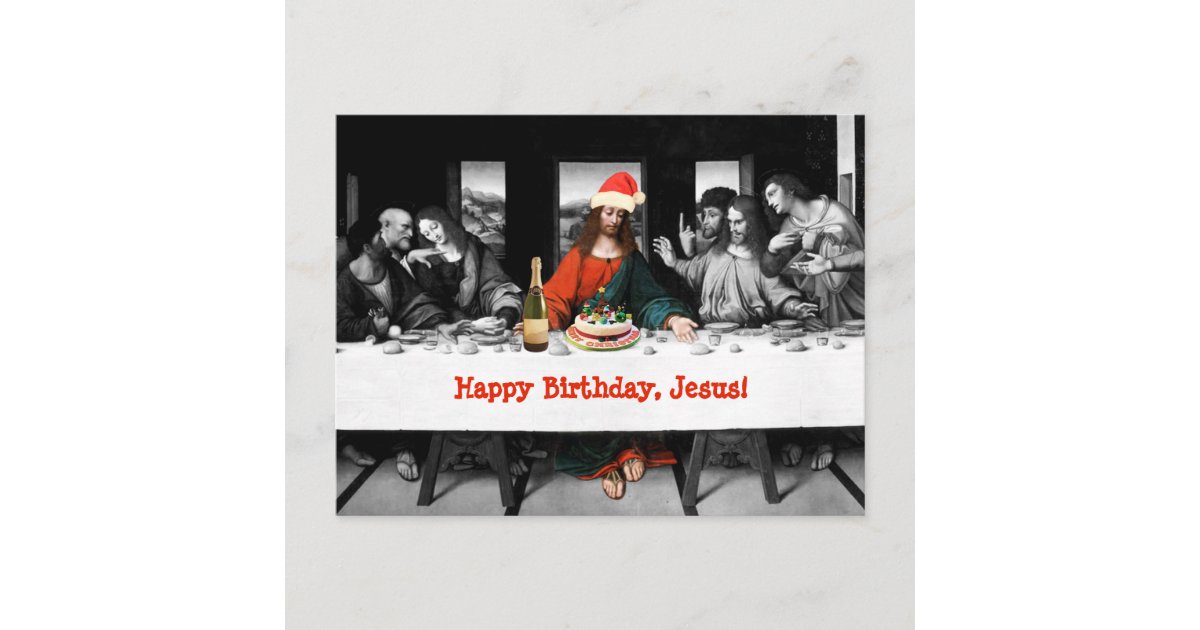 Alles Gute Zum Geburtstag Jesus Lustiges Feiertagspostkarte Zazzle De