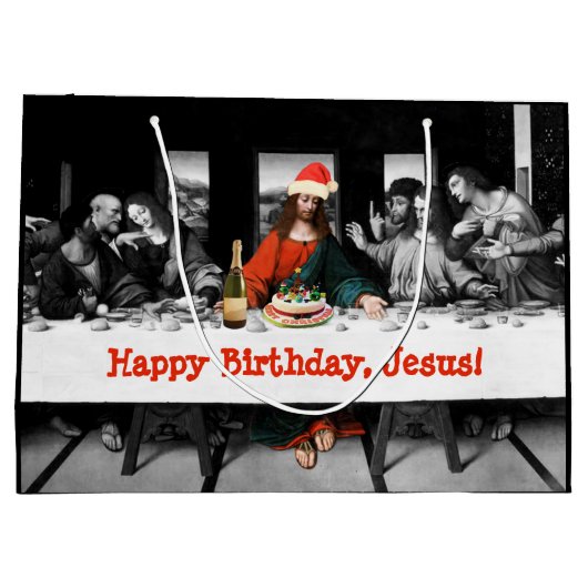 Alles Gute zum Geburtstag, Jesus! Lustiges Große Geschenktüte (Rückseite)