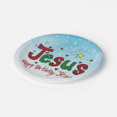 Alles Gute zum Geburtstag Jesus Pappteller (Schrägansicht)