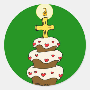 Alles Gute zum Geburtstag Jesus Runder Aufkleber