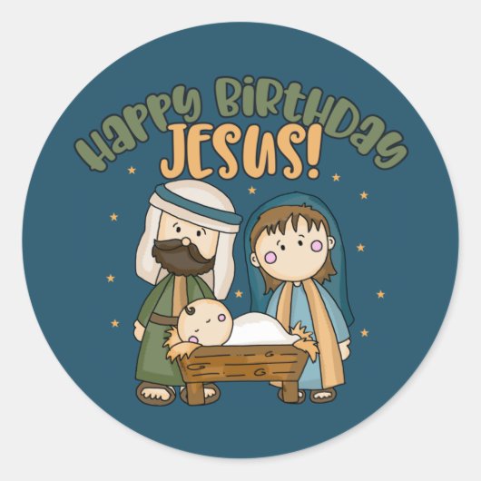 Alles Gute zum Geburtstag Jesus Stickers (Vorderseite)