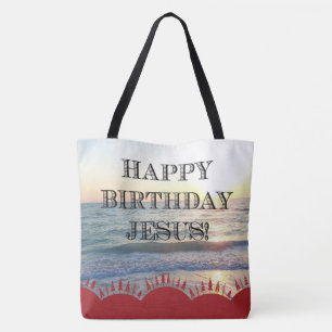 Alles Gute zum Geburtstag Jesus Über Dem Ozean Tasche