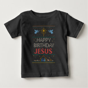 Alles Gute zum Geburtstag Jesus Ugly Christus Weih Baby T-shirt