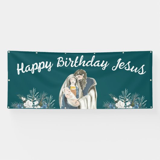 Alles Gute zum Geburtstag Jesus Weihnachten Banner (Horizontal)