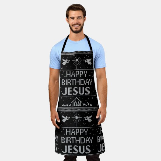 Alles Gute zum Geburtstag Jesus Weihnachten Sweate Schürze (Getragen)