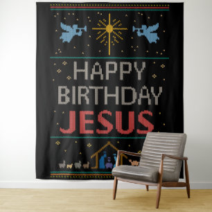 Alles Gute zum Geburtstag Jesus Weihnachten Sweate Wandteppich