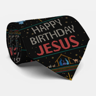 Alles Gute zum Geburtstag Jesus Weihnachten Weihna Krawatte