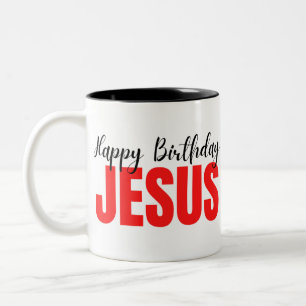 Alles Gute zum Geburtstag Jesus Weihnachten Zweifarbige Tasse