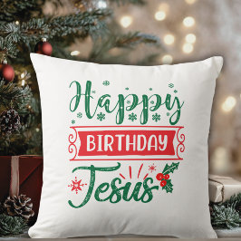 Alles Gute zum Geburtstag Jesus Weihnachtsfeiertag Kissen