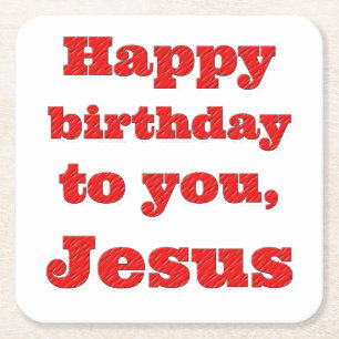 Alles Gute zum Geburtstag, Jesus, Weihnachtsgesche Rechteckiger Pappuntersetzer