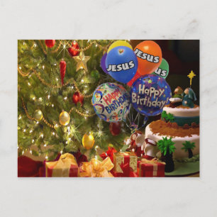 Alles Gute zum Geburtstag Jesus, Weihnachtskarte Feiertagspostkarte