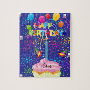 Alles Gute zum Geburtstag Jigsaw Puzzle Blue