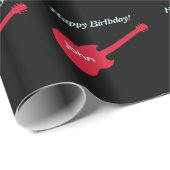 Alles Gute zum Geburtstag, John, rote Gitarren Geschenkpapier (Rolleneckpunkt)
