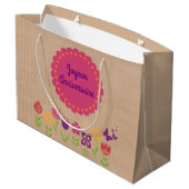 Alles Gute zum Geburtstag | Joyeux Anniversaire Große Geschenktüte (Rückseite Schrägansicht)