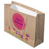 Alles Gute zum Geburtstag | Joyeux Anniversaire Große Geschenktüte (Vorderseite Schrägansicht)