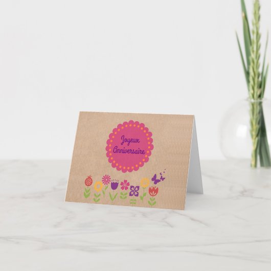 Alles Gute zum Geburtstag | Joyeux Anniversaire Karte (Vorderseite)