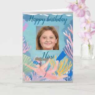 Alles Gute zum Geburtstag junge Schnorchlerin Karte