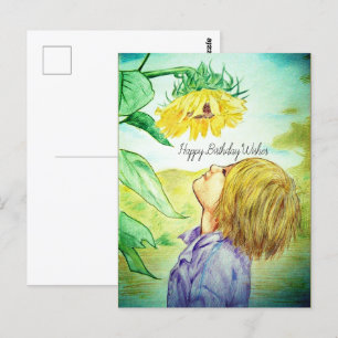 Alles Gute zum Geburtstag Junge Sonnenblumen-Pos Postkarte
