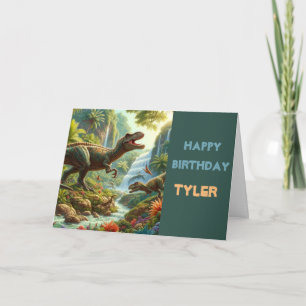 Alles Gute zum Geburtstag Jungen Dinosaurier  Karte